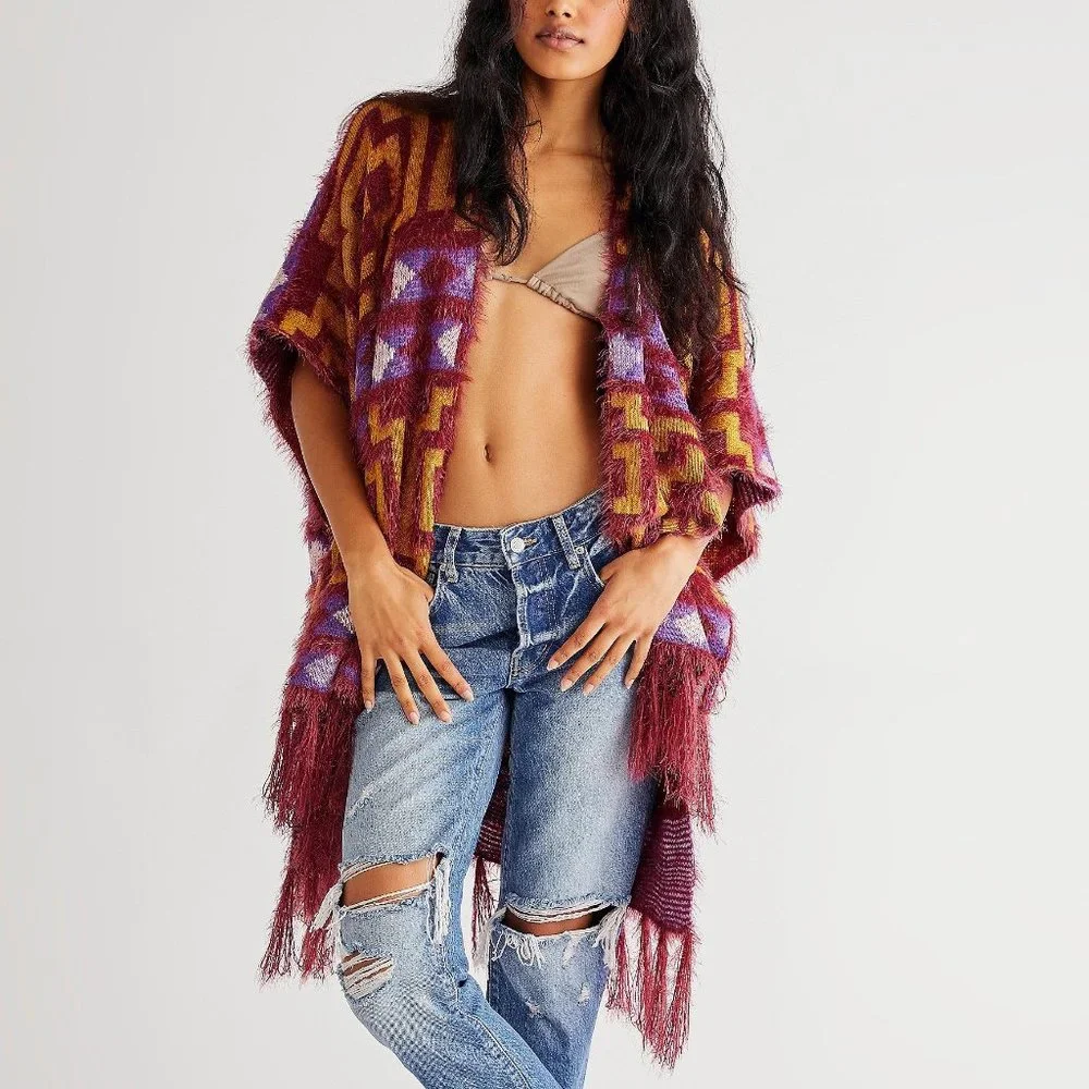 NWT Free People Diamondback Cozy Kimono OS - Picture 1 of 3